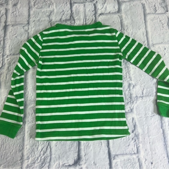 Green striped matching pajamas size 3T - Picture 2 of 7